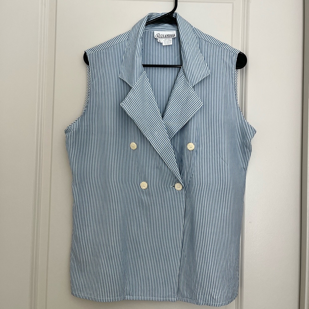 Alexandria Light Blue Striped Blazer